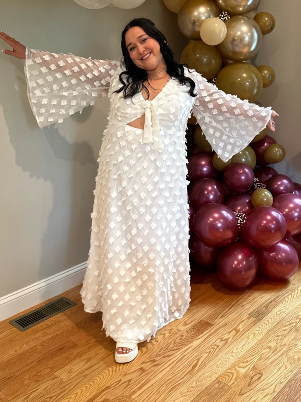 Elegant White Plus Size Maxi Dress